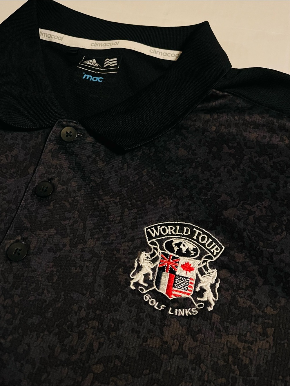 Adidas World Tour Golf Links South Carolina Camo Polo Shirt 2XL Course PGA Tour